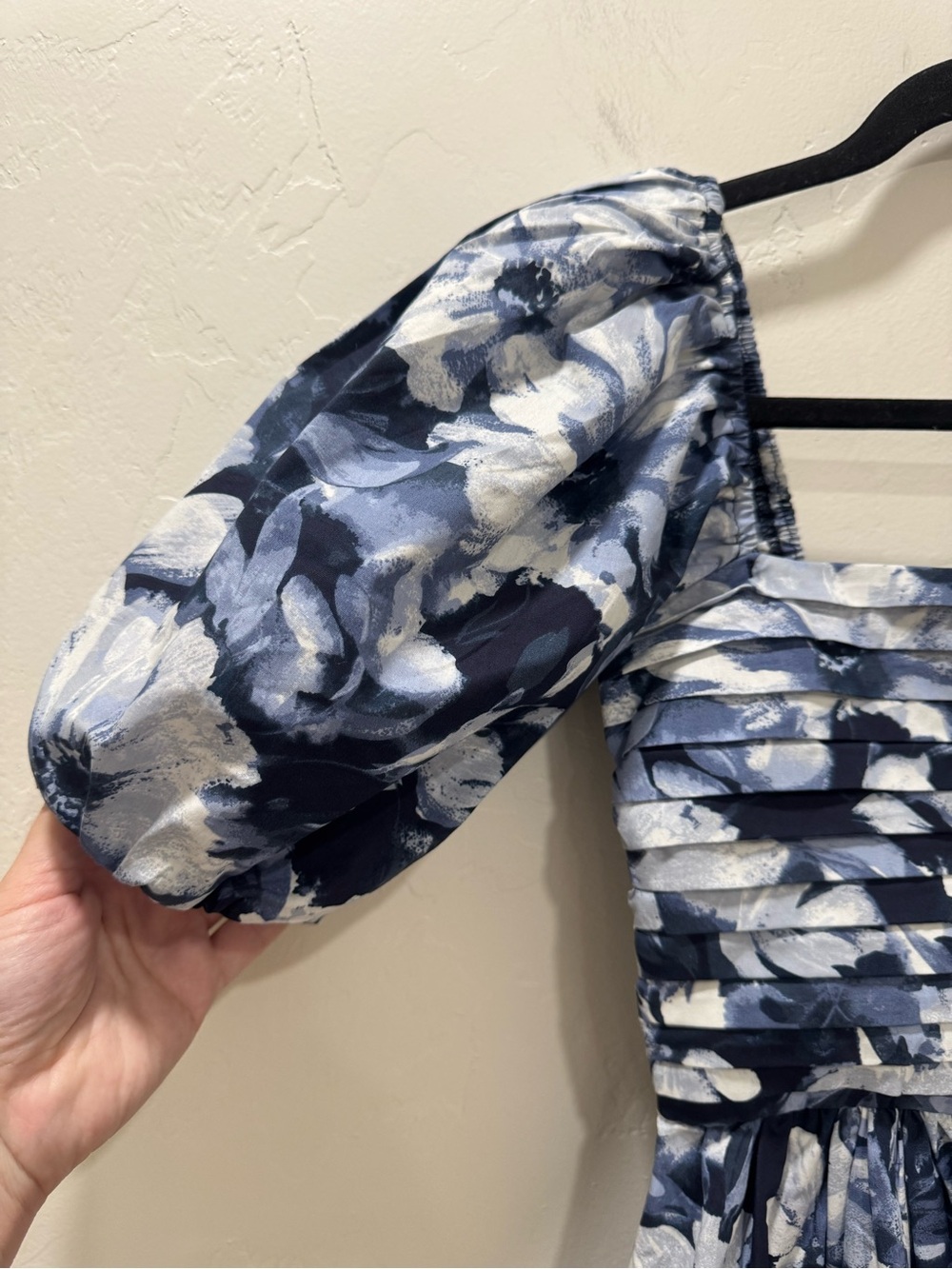 NWT Abercrombie & Fitch Emerson Midi Dress Puff Sleeve Blue Floral XS Petite - Picture 7 of 16